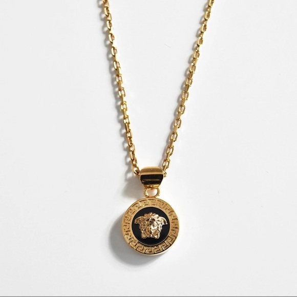Versace Gold and Black Medusa Necklace